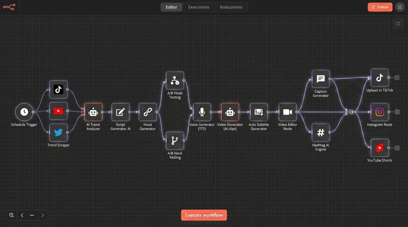 AI short-form content engine workflow screenshot